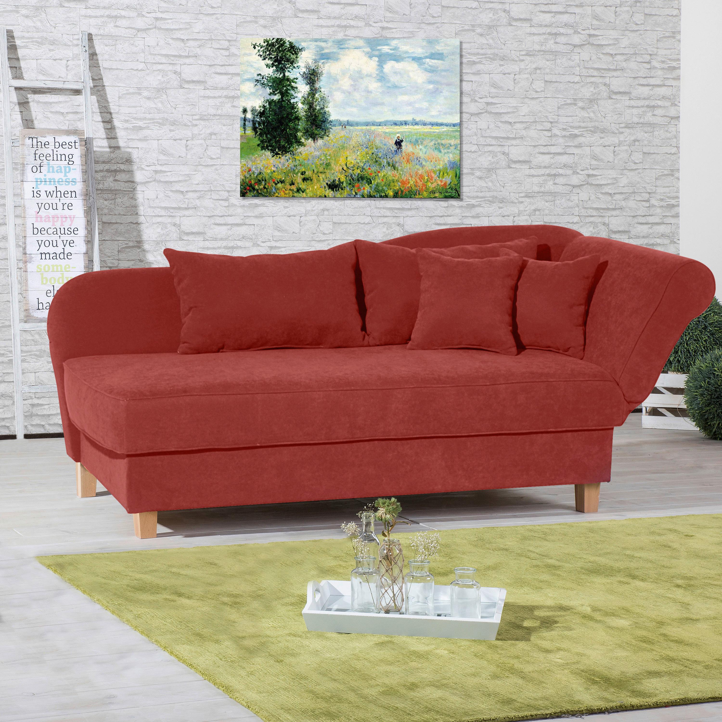 Recamiere Selma Terracotta Re. Mit Bettkasten+schlaffunktion - Buchefarben/Terracotta, Design, Textil (190/88/82cm) - Max Winzer