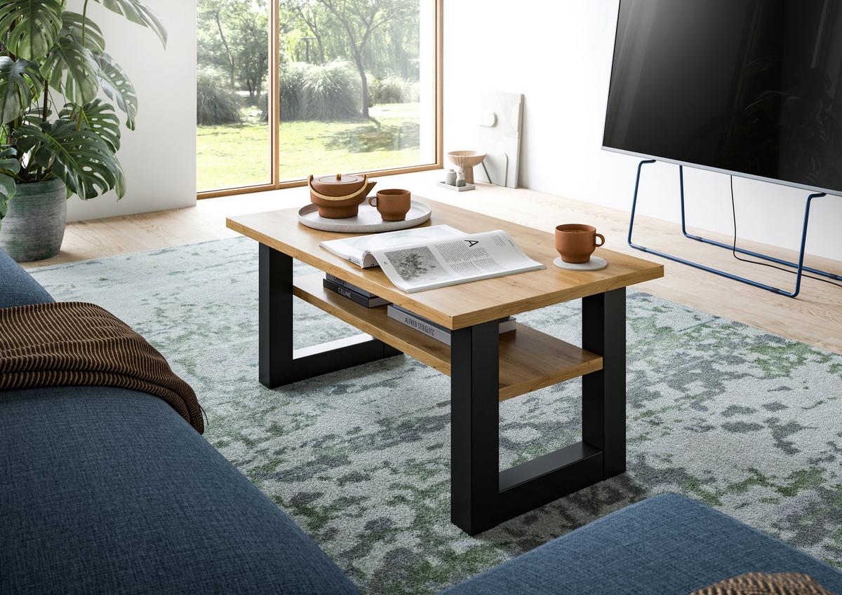 Couchtisch Seattle Eiche Atisan B: 90 Cm - Eiche Artisan/Grau, Design, Holzwerkstoff (90/42/50cm) - Livetastic