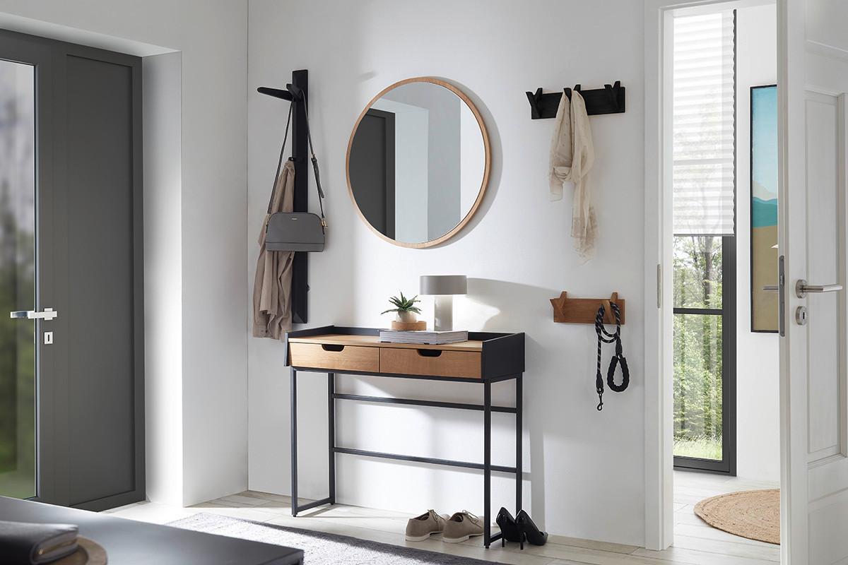 LIŠTA S HÁČKY BANTRY - černá, Konvenční, dřevo (40/13/12cm) - Mömax