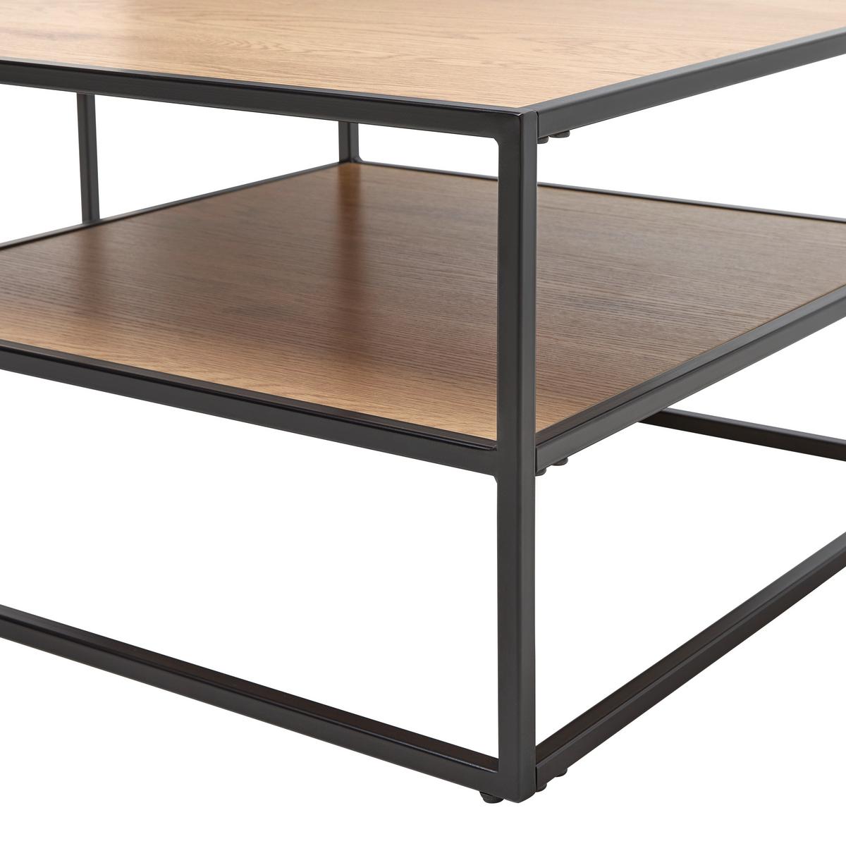 KONFERENČNÝ STOLÍK KENNY - čierna/farba duba, Modern, kov/kompozitné drevo (90/38/40cm) - Mömax