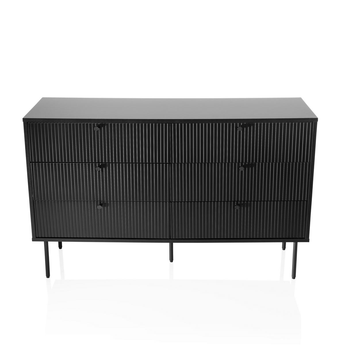 Kommode Karby S Schwarz B: 120 Cm - Schwarz, MODERN, Holzwerkstoff (120/40/75cm) - MID.YOU