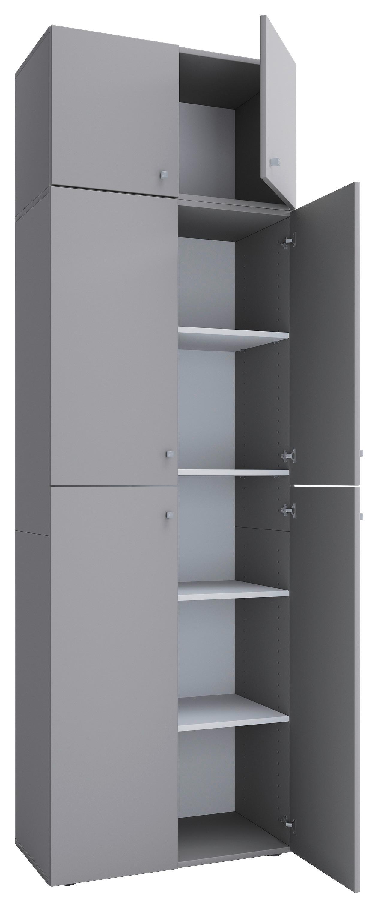 Aktenschrank Lona Holzwerkstoff Grau B: 70 Cm - Grau, MODERN, Holzwerkstoff (70/223/39cm) - MID.YOU