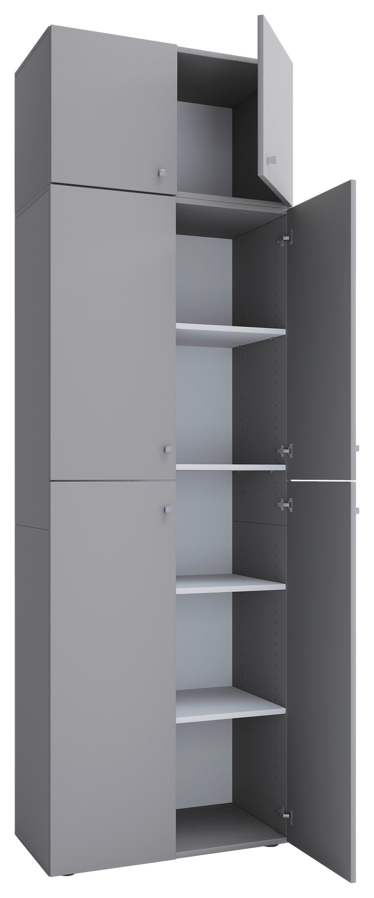 Aktenschrank Lona Holzwerkstoff Grau B: 70 Cm - Grau, MODERN, Holzwerkstoff (70/223/39cm) - MID.YOU