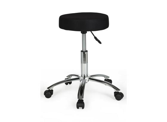 Bürohocker Leon D: ca. 55 cm Schwarz - Alufarben/Schwarz, KONVENTIONELL, Kunststoff/Textil (55/60/55cm) - Livetastic Bürohocker Leon D: ca. 55 cm Schwarz - Alufarben/Schwarz, KONVENTIONELL, Kunststoff/Textil (55/60/55cm) - Livetastic