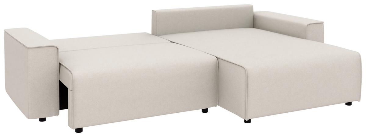 Ecksofa Chance Sandfarben S: 265x164 cm - Sandfarben/Schwarz, MODERN, Textil (265/164cm) - Trendmanufaktur