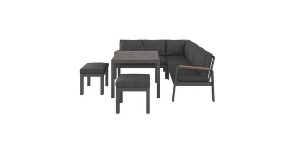 Loungegarnitur Sorrent - Anthrazit/Schwarz, MODERN, Glas/Textil (193/193cm) - Beldano