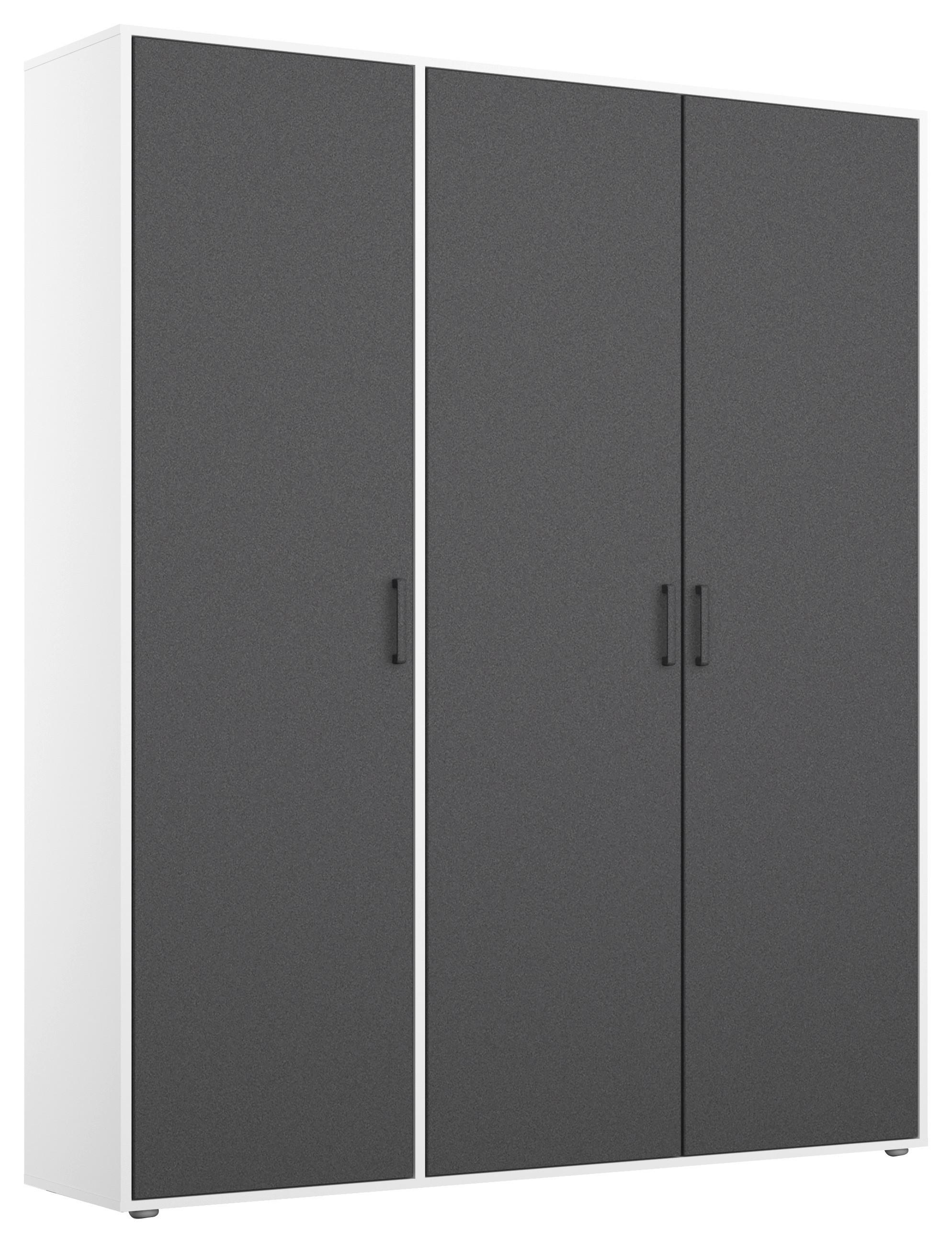 Drehtürenschrank Voyager Weiß,grau B: 140 cm