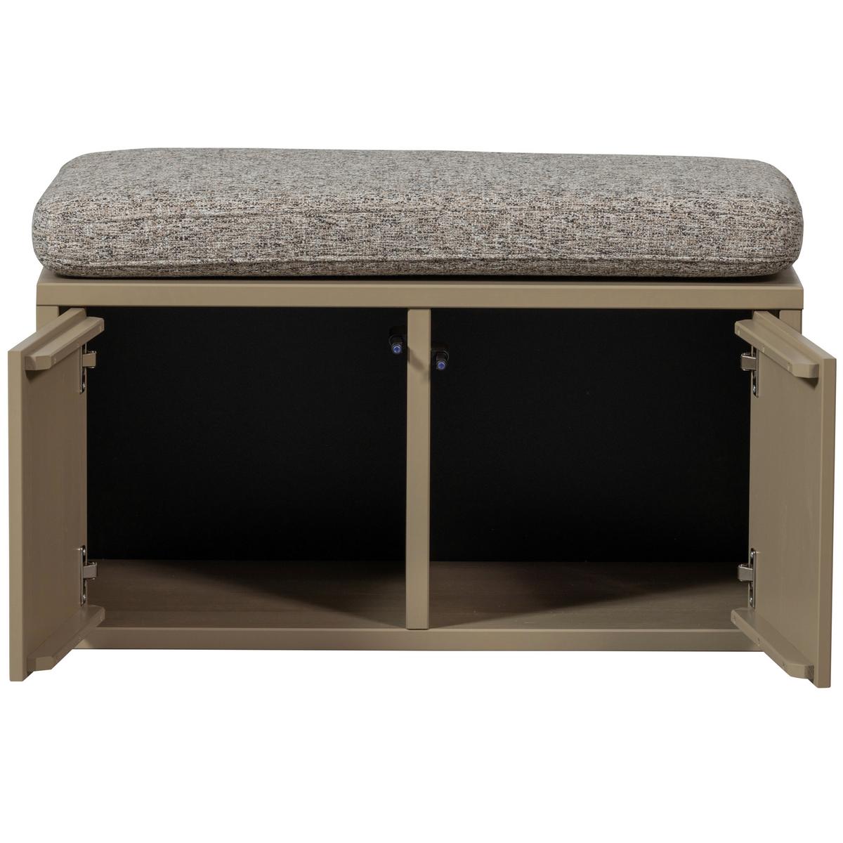 Garderobenbank Turner Schlammfarben B: 80 Cm - Schlammfarben/Khaki, Design, Holz/Textil (80/47/44cm) - Livetastic