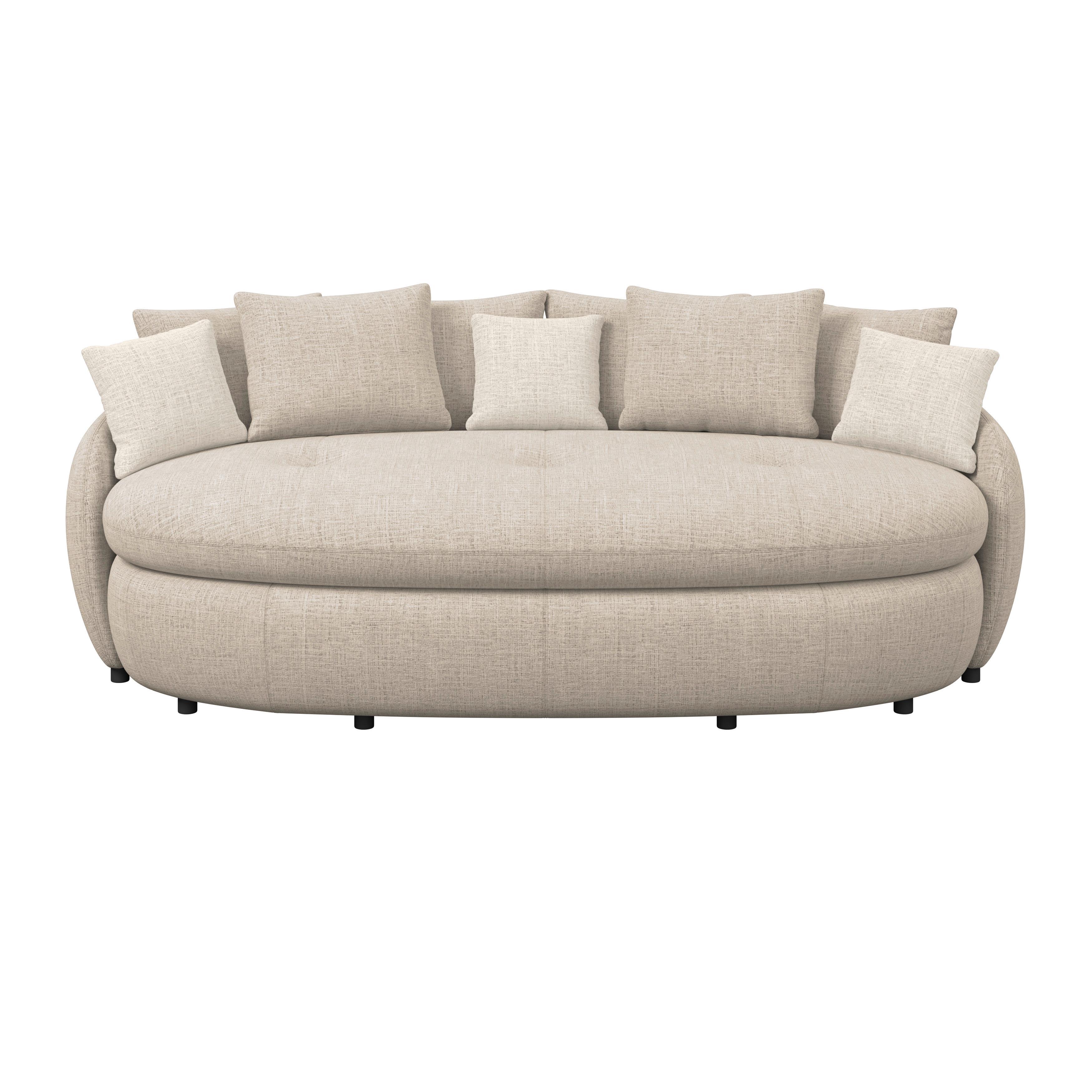 Megasofa Aruba 2 mit Kissen B: 238cm, Greige Chenille - Greige/Creme, Trend, Textil (238/80/140cm) - Luca Bessoni