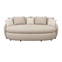 Megasofa Aruba 2 mit Kissen B: 238cm, Greige Chenille - Greige/Creme, Trend, Textil (238/80/140cm) - Luca Bessoni