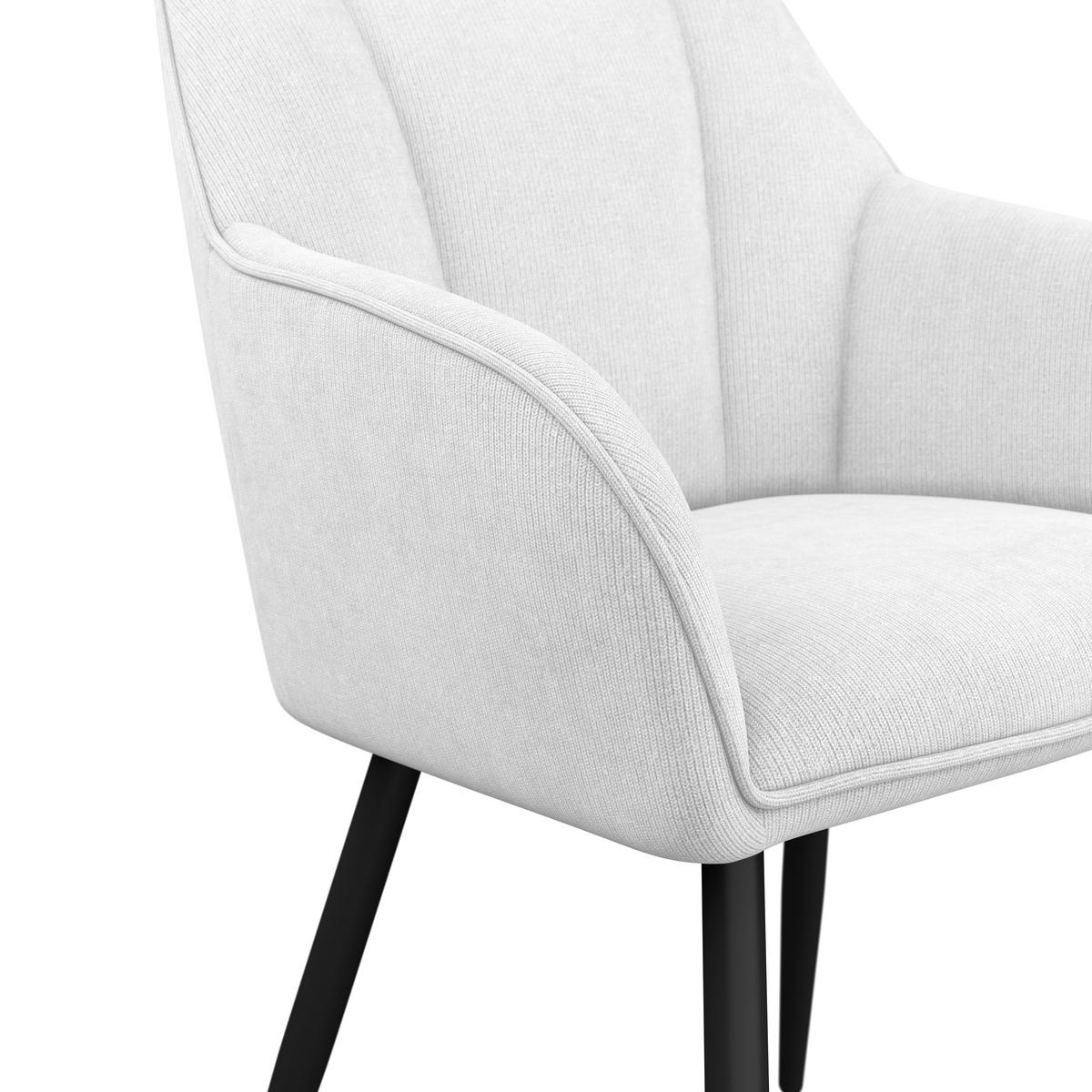 Armlehnstuhl Caro Beige Echtholz Beine - Beige/Schwarz, KONVENTIONELL, Holz/Textil (55/83/61cm) - Nedis SmartLife