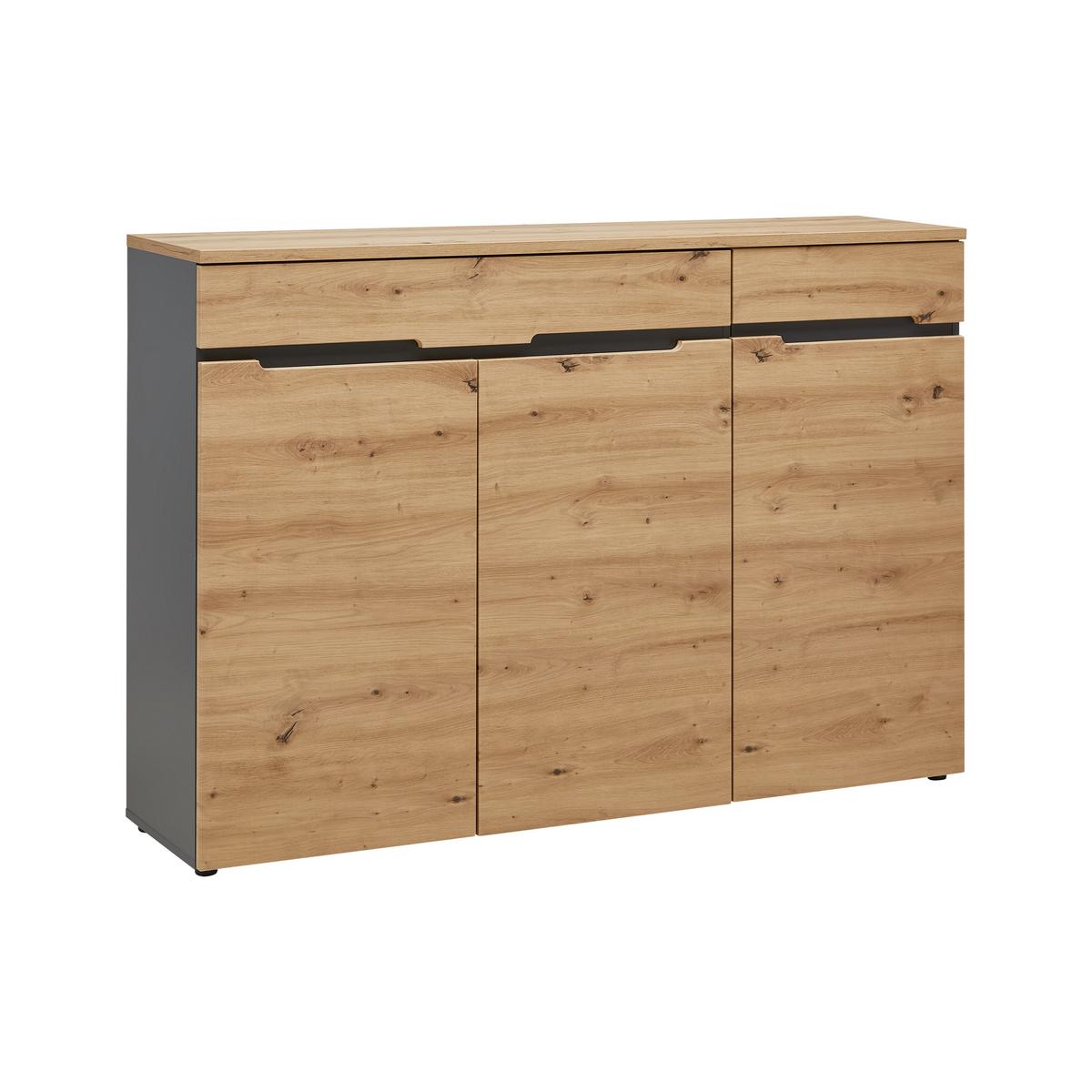 ŠIROKÁ KOMODA MEMPHIS -EXKLUSIV- - černá/barvy grafitu, Moderní, kompozitní dřevo (150/107/38cm) - Mömax