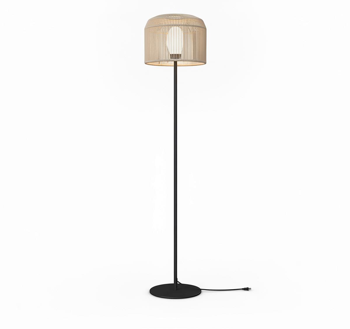 STOJACÍ LAMPA IVO - černá/béžová, Moderní, kov/plast (35/158cm) - Bessagi Garden