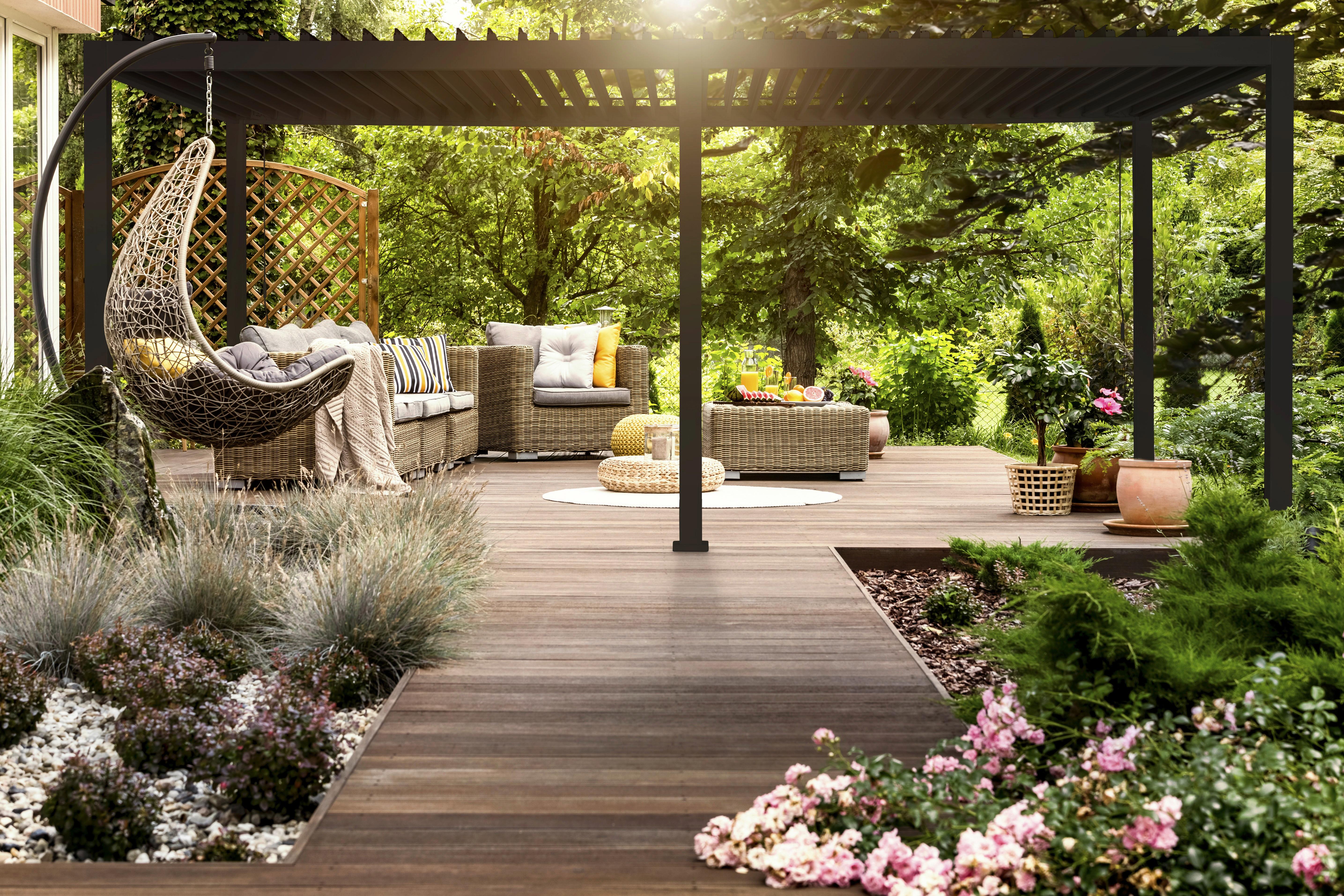Pergola MIRADOR DELUXE 600X300CM - antracitová, Modern, kov (600/250/300cm) - Gardenson