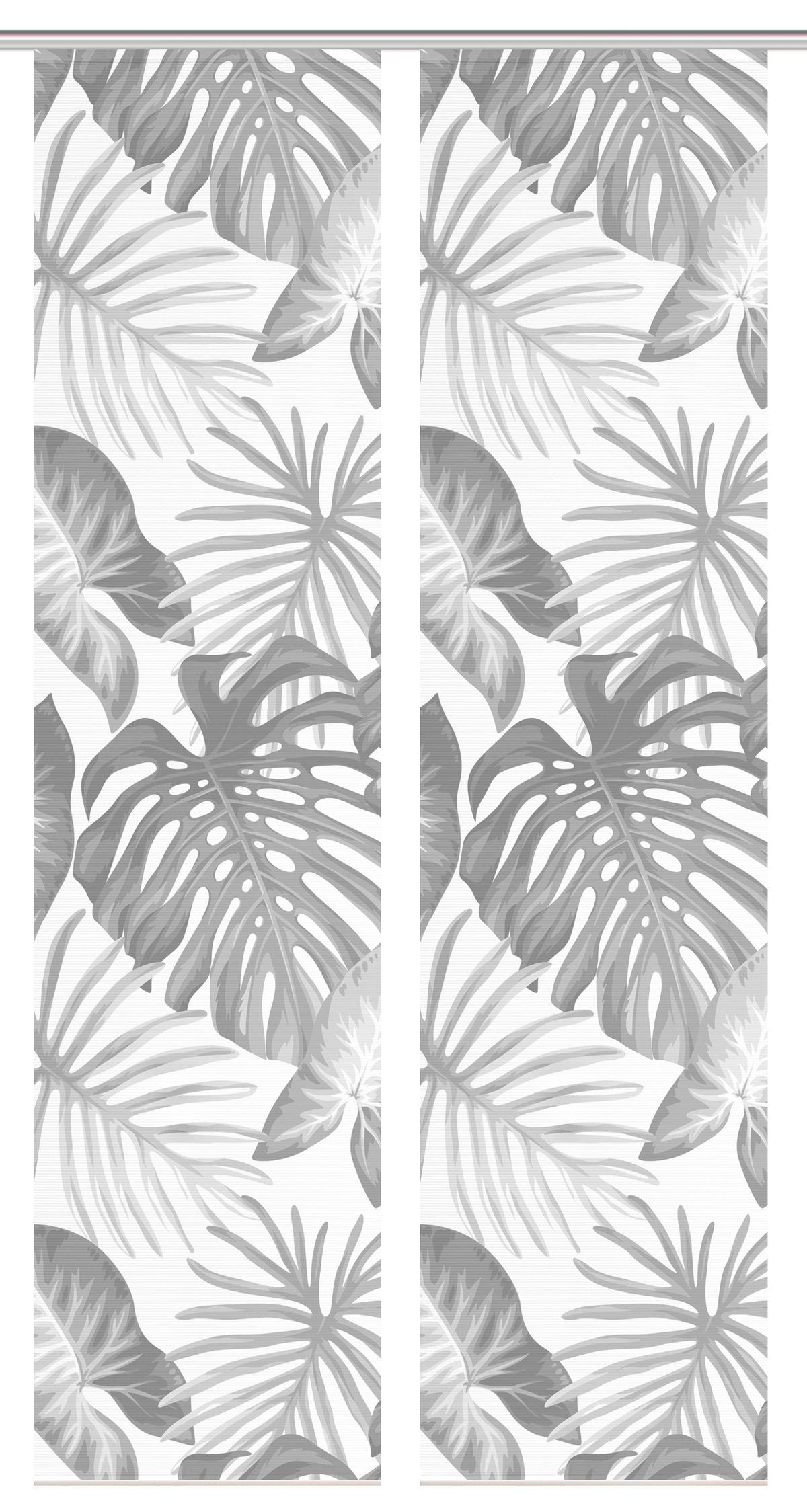 Flächenvorhang Sanja 2er Set - Grau Hochglanz, Natur, Textil (60/260cm)