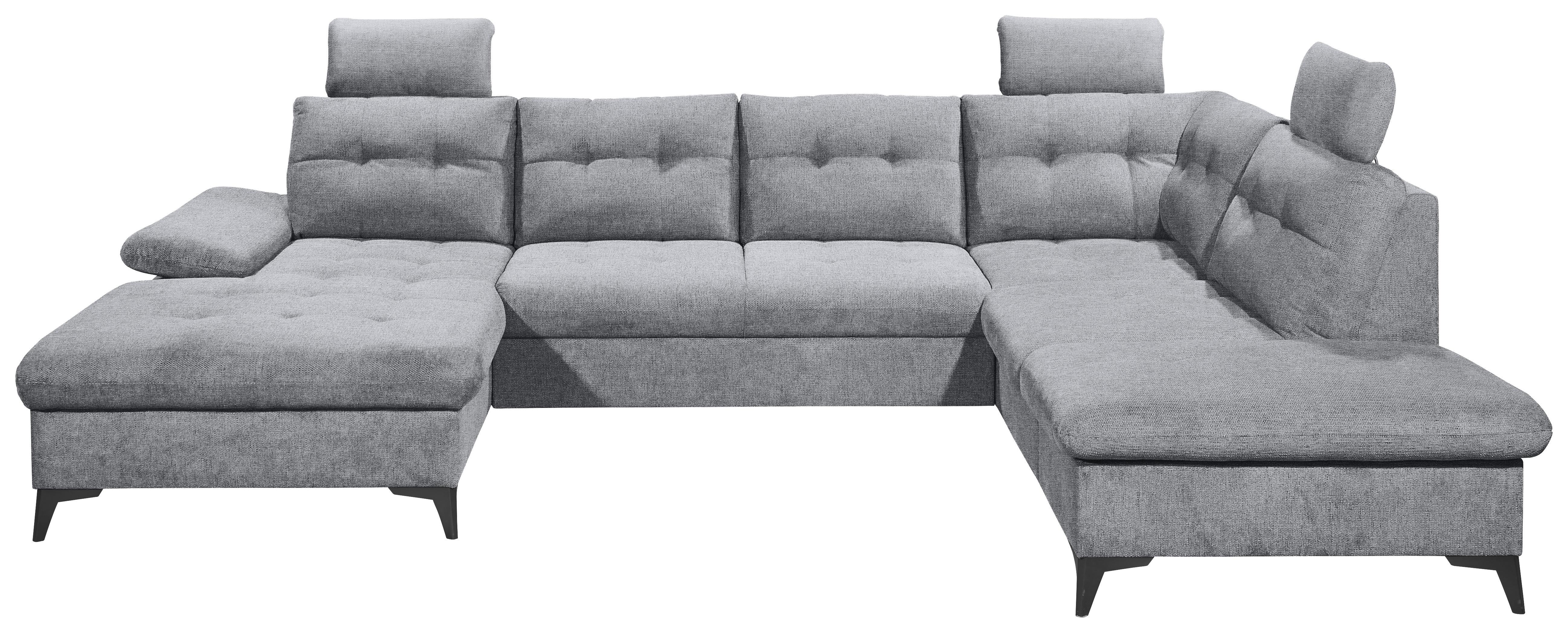 Sedací souprava DURBAN U, pravá, šedá - šedá/černá, Konvenční, textil/plast (170/324/218cm) - MID.YOU