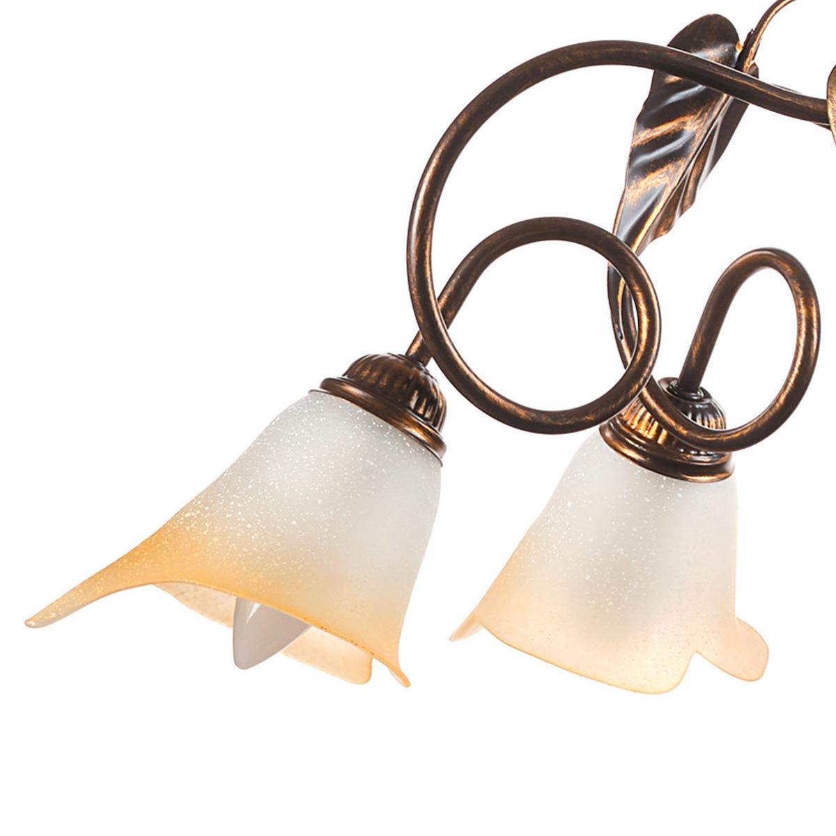 Kronleuchter 4620/5 - Bronzefarben/Olivgrün, Natur, Glas/Metall (90/130cm)