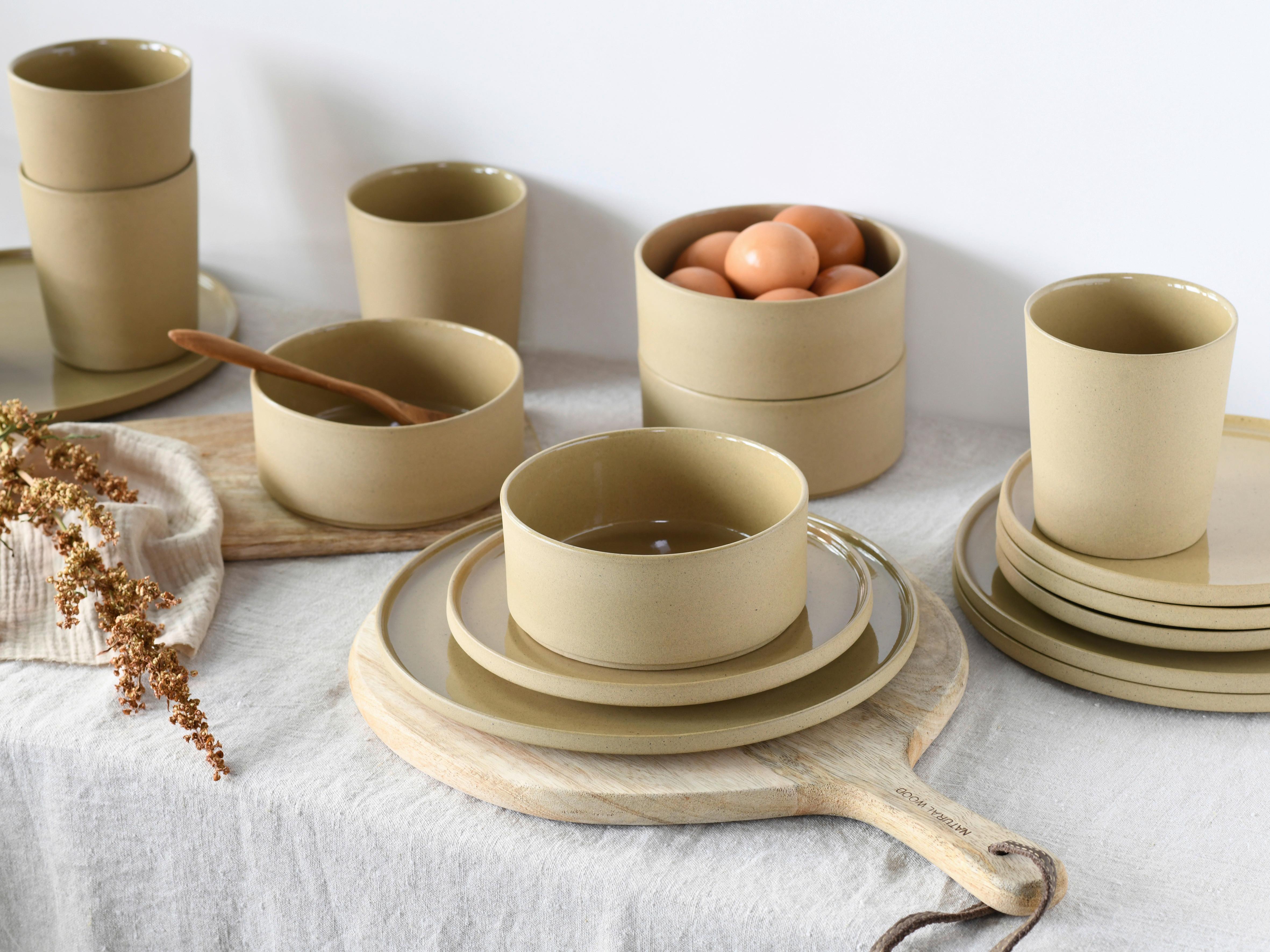 Kombinovaný servis FUTURO SAND, 8-dielny - piesková, Trend, keramika - Creatable