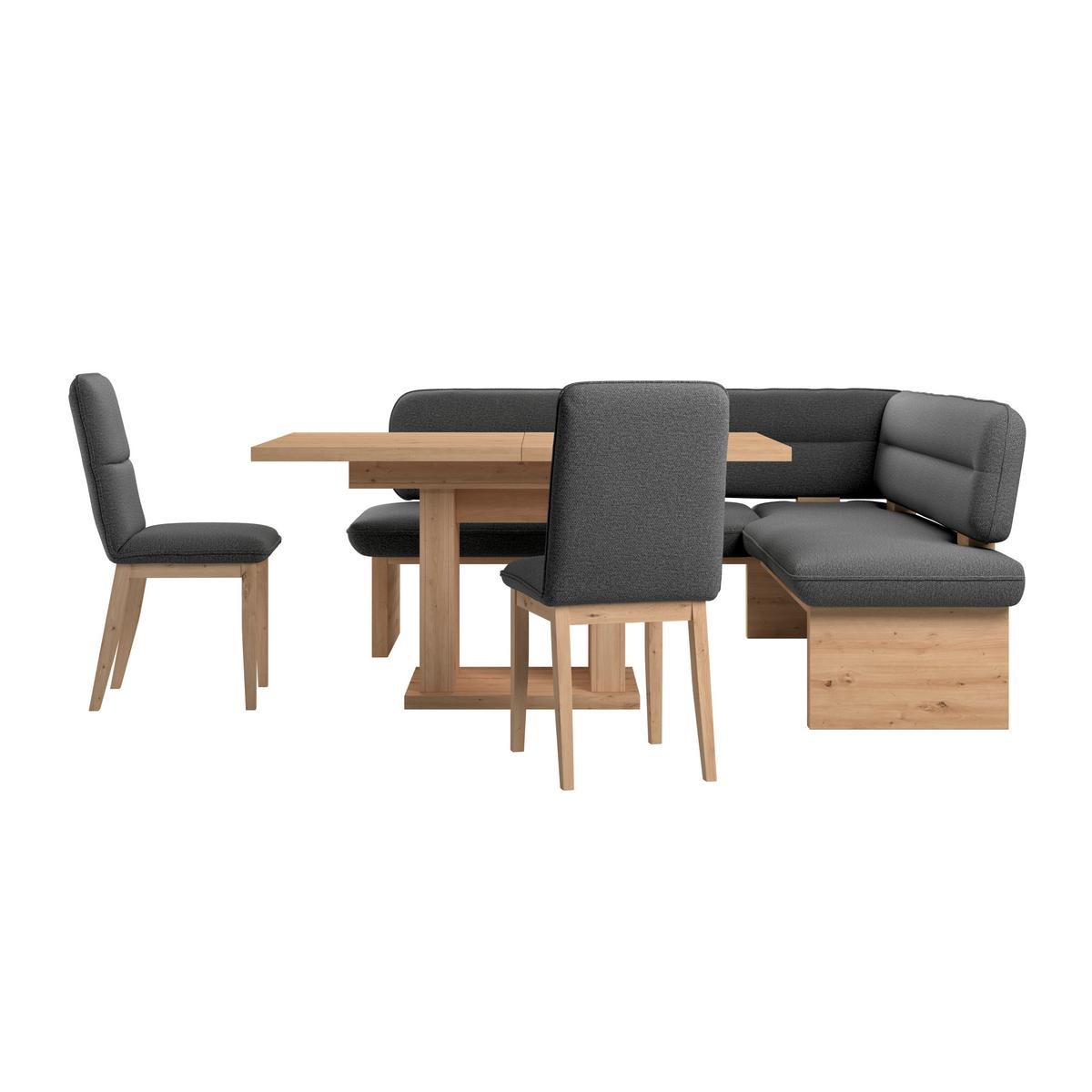 Eckbank Beluna Ii Webstoff Schwarz, B: 192 Cm - Eichefarben/Schwarz, KONVENTIONELL, Holz/Textil (192/170cm) - James Wood