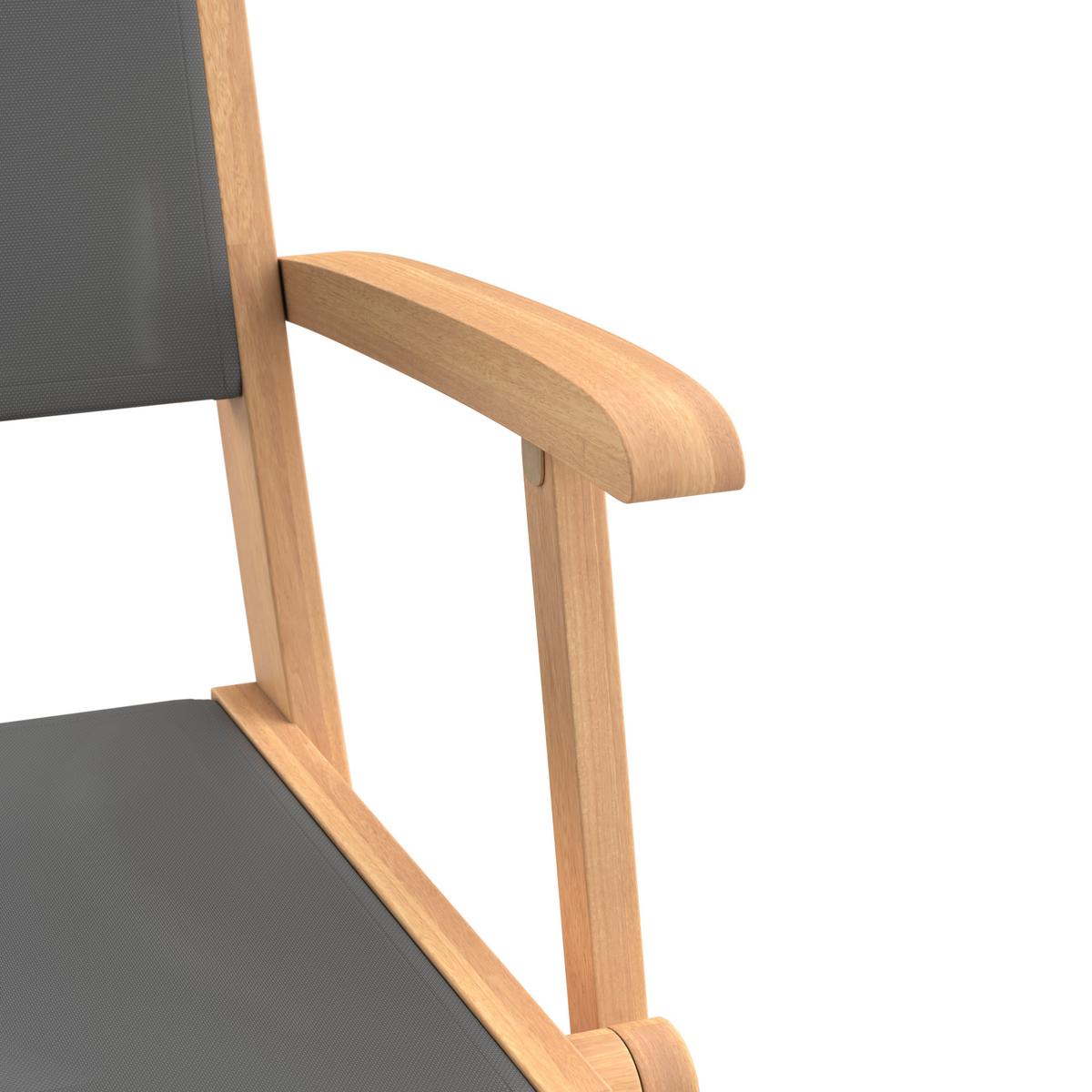 Gartenstuhl Klappbar Göteborg Akazie - Dunkelgrau/Teakfarben, MODERN, Holz/Kunststoff (49/91/57cm) - Beldano