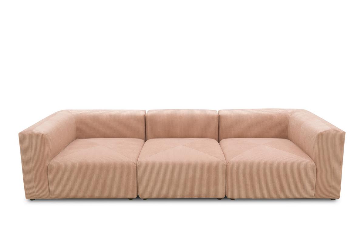 3-sitzer-sofa Rosa, Roségold B: 301 Cm - Roségold/Schwarz, Design, Textil (301/69/108cm) - MID.YOU