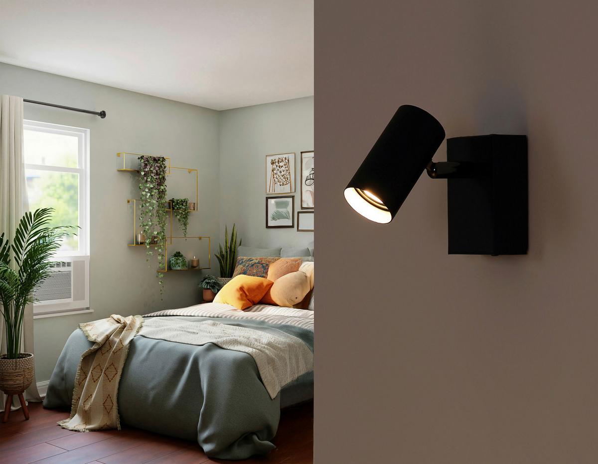 LED-Strahler 3000k, 6w - Schwarzchrom/Schwarz, Design, Metall (11/9/7cm) - Globo