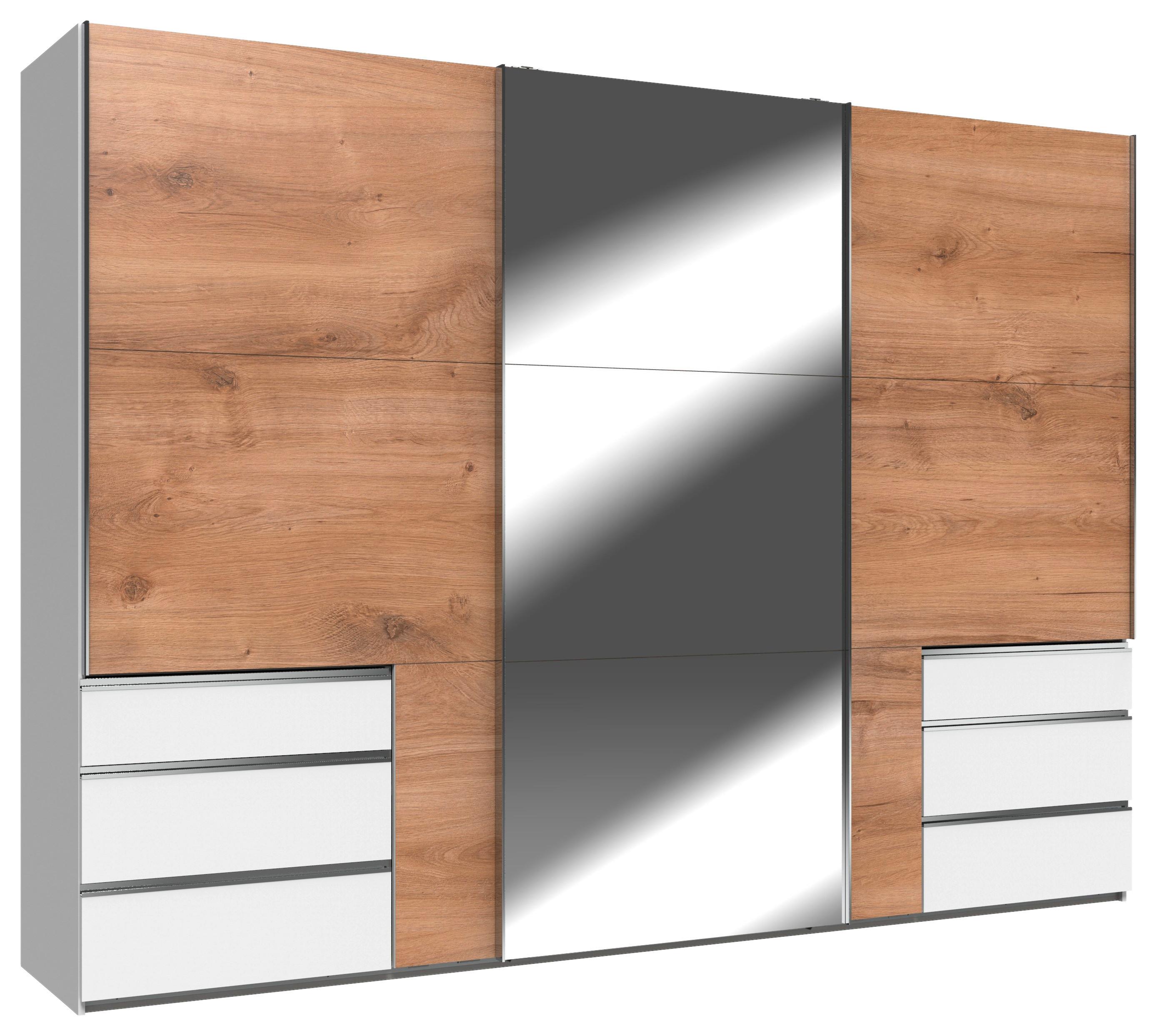 Schwebetürenschrank B: 300 cm Level 36a Weiß/Eiche Dekor