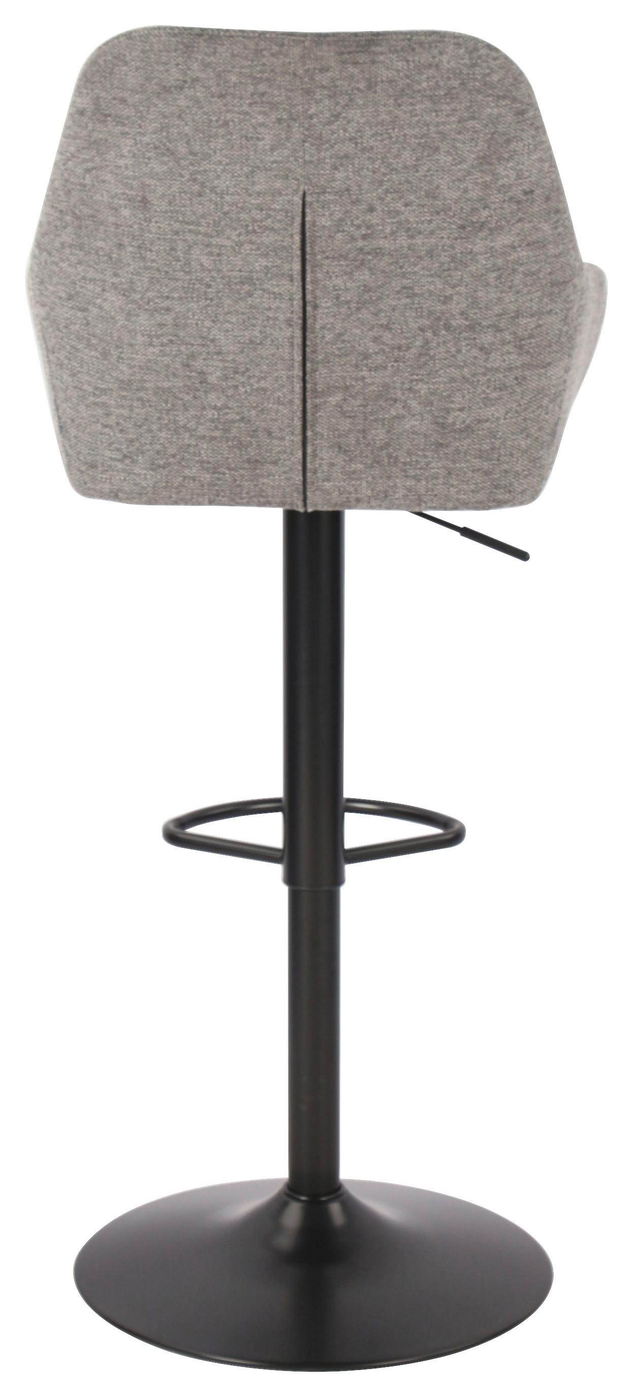 Barhocker höhenverstellbar mit Lehne Brego Grau - Schwarz/Grau, MODERN, Textil/Metall (54/117/53cm)