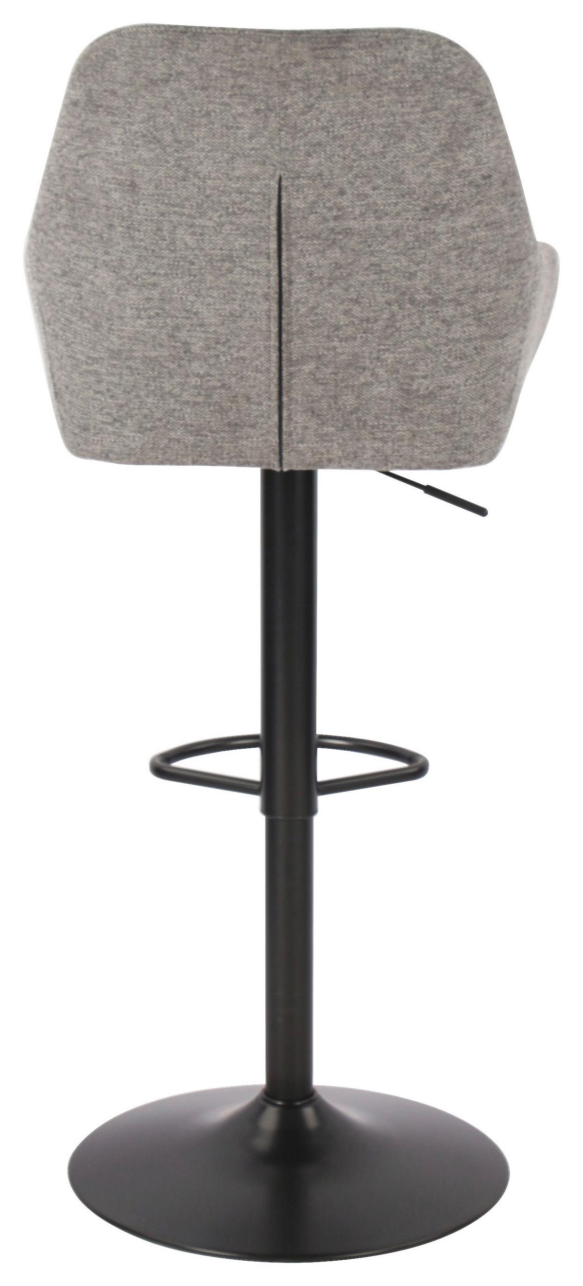 Barhocker höhenverstellbar mit Lehne Brego Grau - Schwarz/Grau, MODERN, Textil/Metall (54/117/53cm)