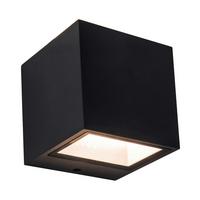 Außenwandleuchte Gemini 9w Aluminium, Wandmontage - Schwarz, Basics, Metall (8,8/8,5/8,6cm)