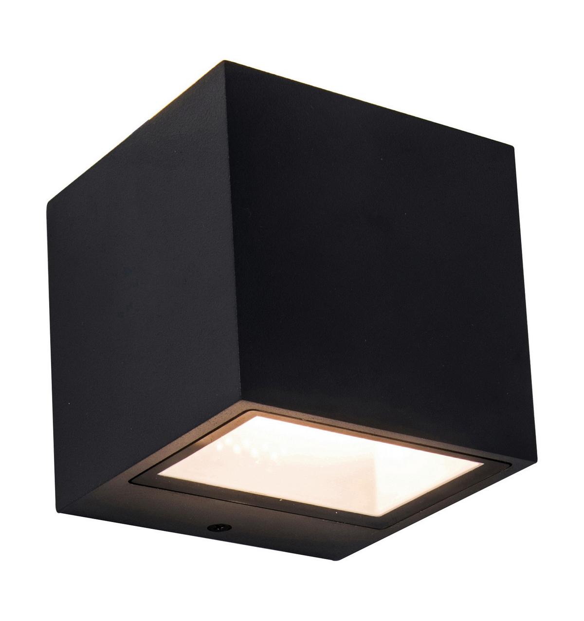 Außenwandleuchte Gemini 9w Aluminium, Wandmontage - Schwarz, Basics, Metall (8,8/8,5/8,6cm)