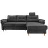 Ecksofa Brizzini inkl. Bettkasten, Anthrazit, 250x176 - Anthrazit/Naturfarben, MODERN, Textil (250/176cm) - Livetastic