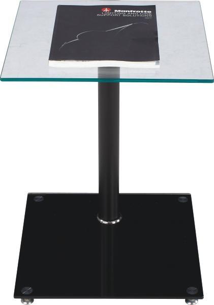 Beistelltisch mit Glasplatte Quadro, Aluminium Schwarz - Schwarz, MODERN, Glas/Metall (40/52/40cm)
