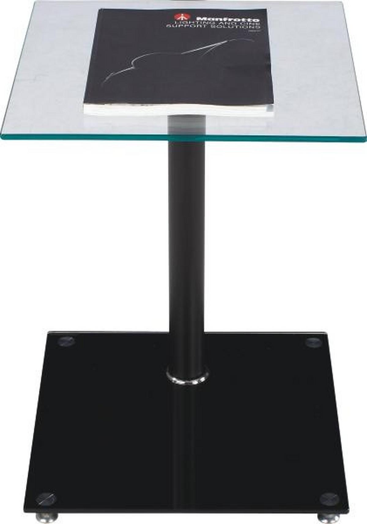 Beistelltisch Mit Glasplatte Quadro, Aluminium Schwarz - Schwarz, MODERN, Glas/Metall (40/52/40cm)