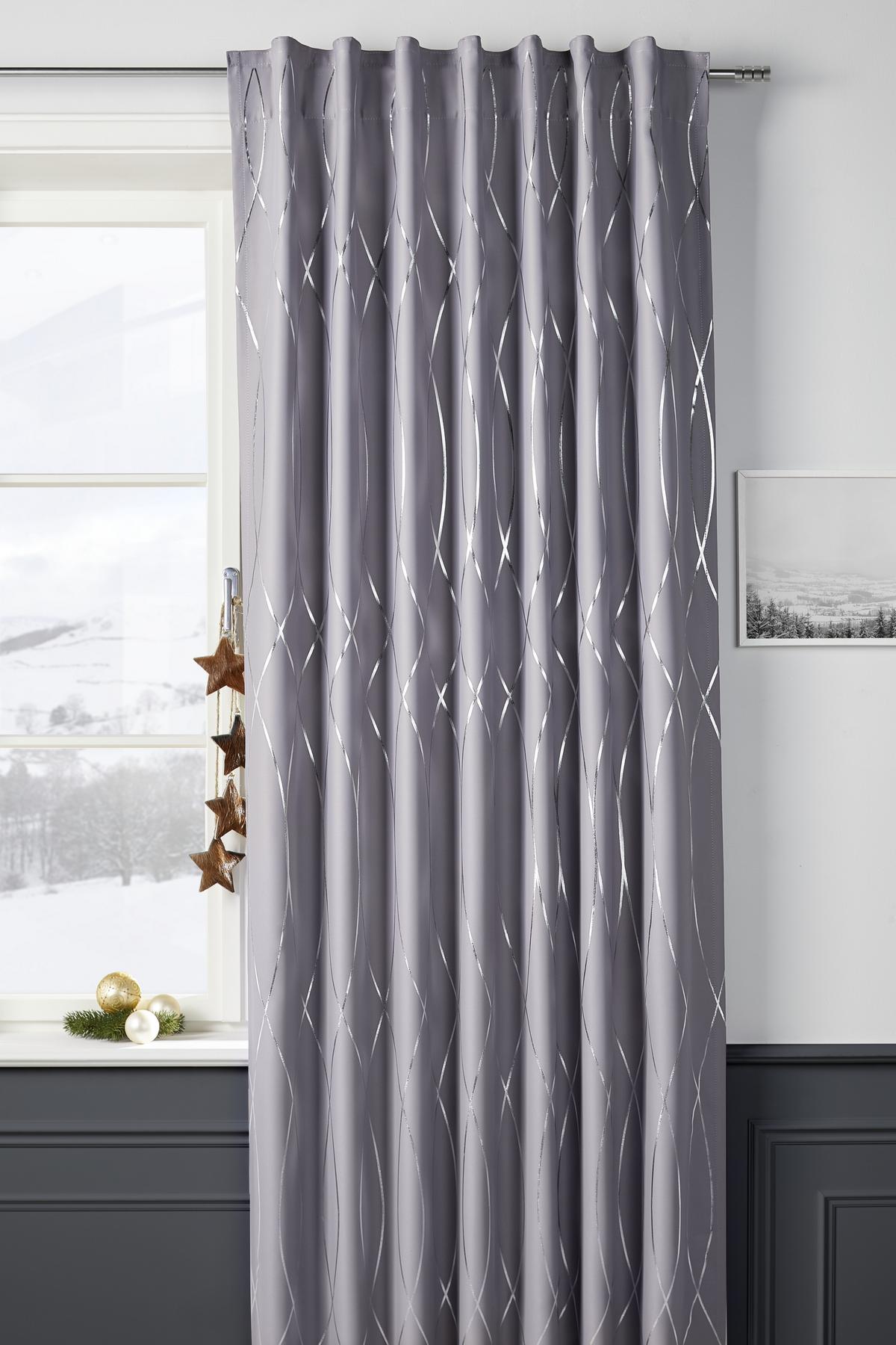 ZATEMŇOVACÍ ZÁVĚS Glamour, 140/245 cm - barvy stříbra/antracitová, Lifestyle, textil (140/245cm) - Modern Living