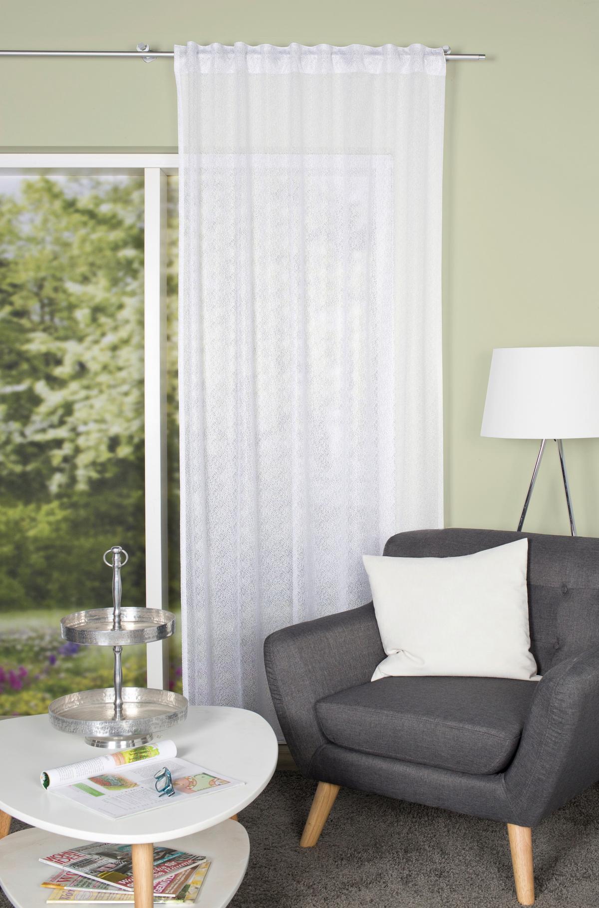 Fertigvorhang Pilago - Weiß, Basics, Textil (140/245cm)