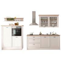 Küchenblock Jasmin Db Pinie mit E-G. Fs - Eiche Artisan/Pinienfarben, ROMANTIK / LANDHAUS, Glas/Holzwerkstoff (210-135/228/153/60/61cm) - MID.YOU