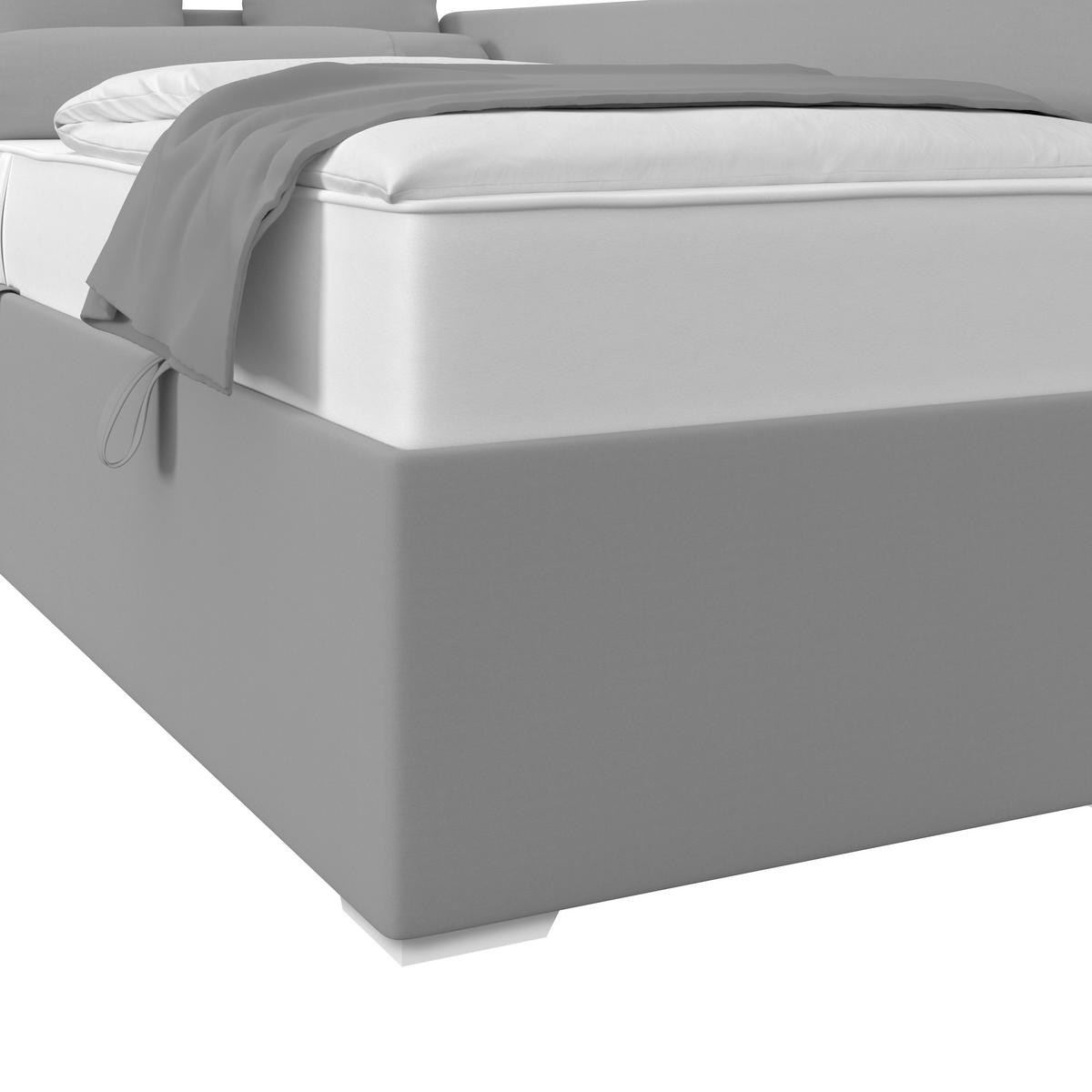 Polsterbett Remi - Chromfarben/Dunkelblau, MODERN, Holz/Textil (90/200cm)