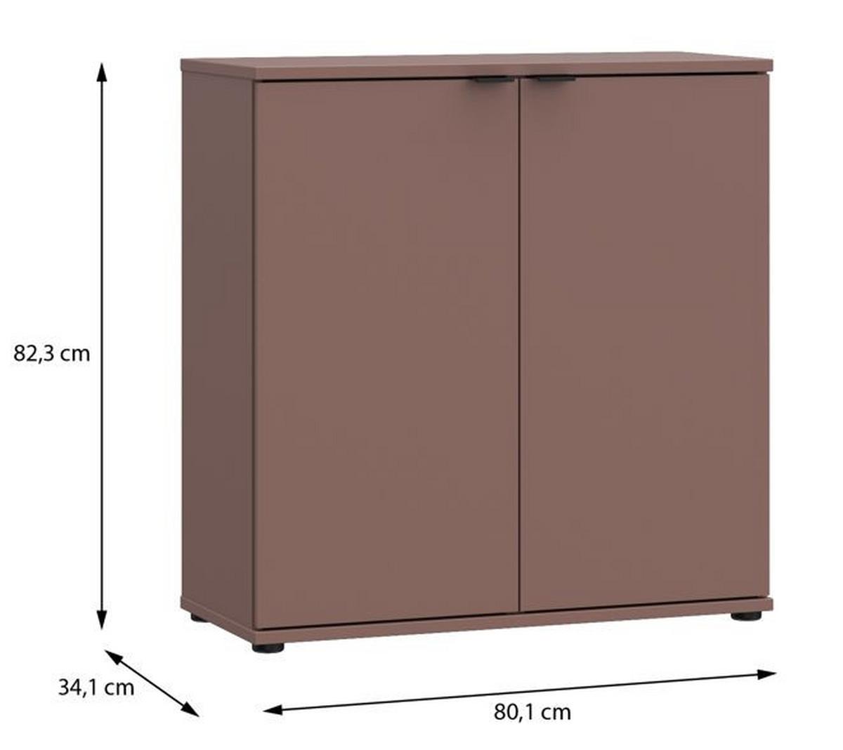 Komoda Ganymede, farba terakota, š: 80cm - čierna/terakota, Modern, kov/kompozitné drevo (80,1/82,3/34,1cm)