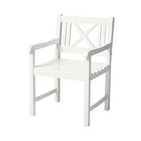 Gartensessel Rosenborg, Weiß 59x89x59 cm, Echtholz - Weiß Hochglanz, Natur, Holz (59/89/59cm) - Gardenson