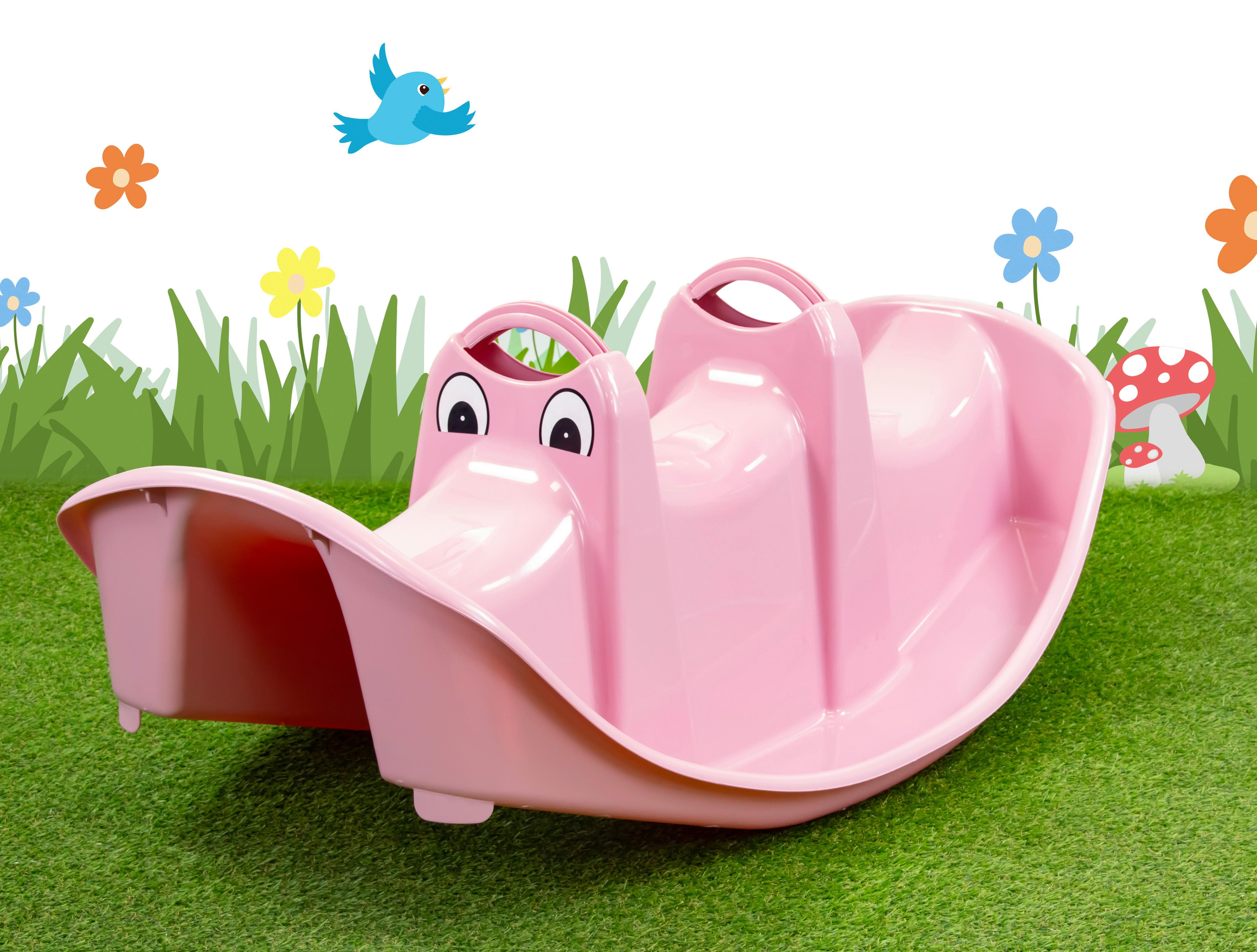 Houpačka BIG ROCKER, š/v/h: 108/42/61cm - světle růžová, Konvenční, plast (108/42/61cm)