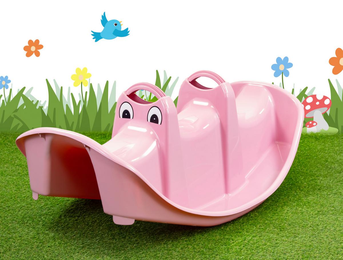 Houpačka BIG ROCKER, š/v/h: 108/42/61cm - světle růžová, Konvenční, plast (108/42/61cm)