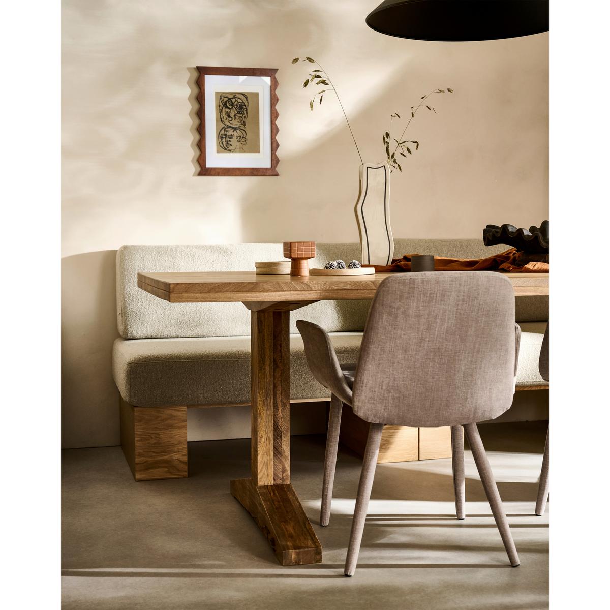 Sitzbank Eat-Up Eichefarben/Beige B: 110cm - Eichefarben/Beige, MODERN, Holz/Textil (110/84/67cm) - Livetastic