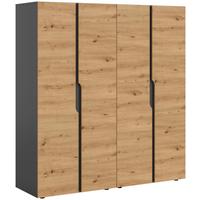 Drehtürenschrank Anga Anthr. /Eiche Artisan Dekor B: 160cm - Anthrazit/Eiche Artisan, MODERN, Holzwerkstoff (160/180/51cm) - MID.YOU