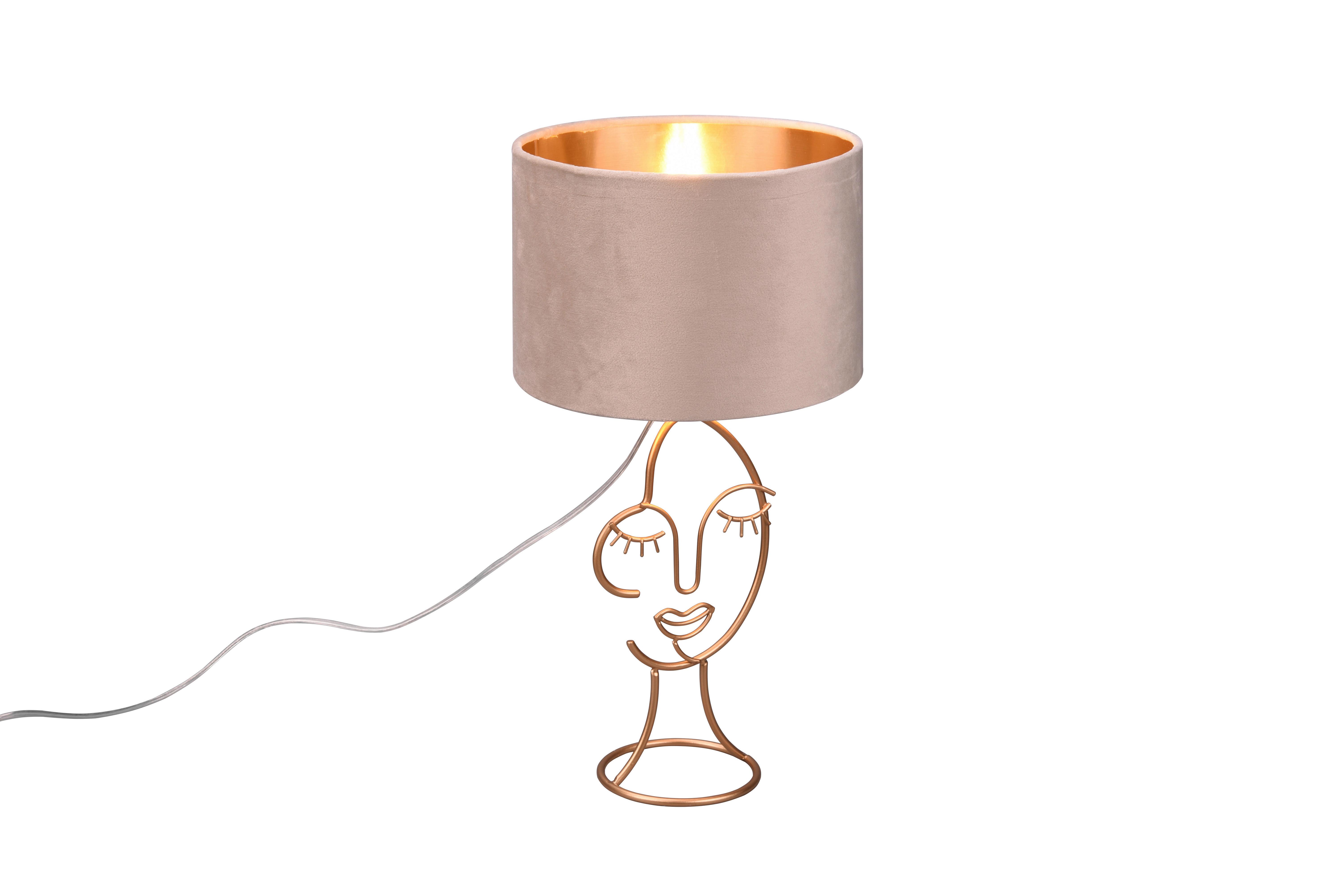 Tischleuchte R51221044 mary - Beige/Goldfarben, KONVENTIONELL, Textil/Metall (24/45,5cm)