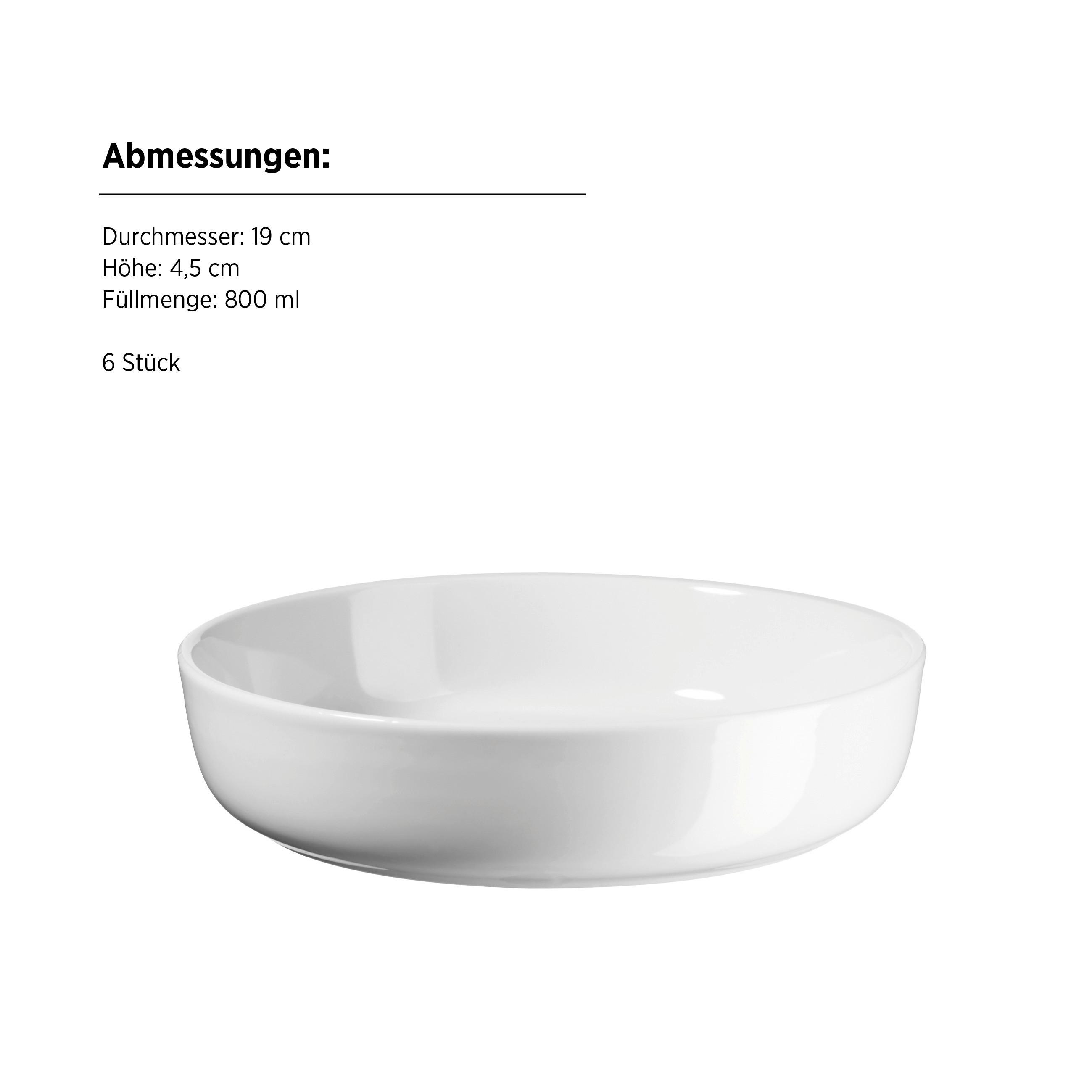 Tellerset Navina Weiß, 18-teilig - Weiß, Trend, Keramik - Mäser