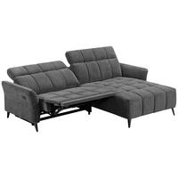 Rohová sedačka PISA, pravá, antracit.žinylka,s el.funkcí - barvy pinie/antracitová, Moderní, kov/dřevo (99-173/82-99/248cm) - Mömax