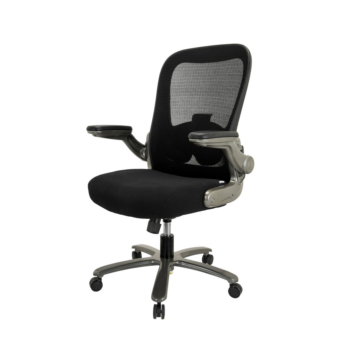 Drehstuhl Instructor Schwarz Bis 220 Kg - Silberfarben/Schwarz, Basics, Kunststoff/Textil (75/122/68cm) - MID.YOU