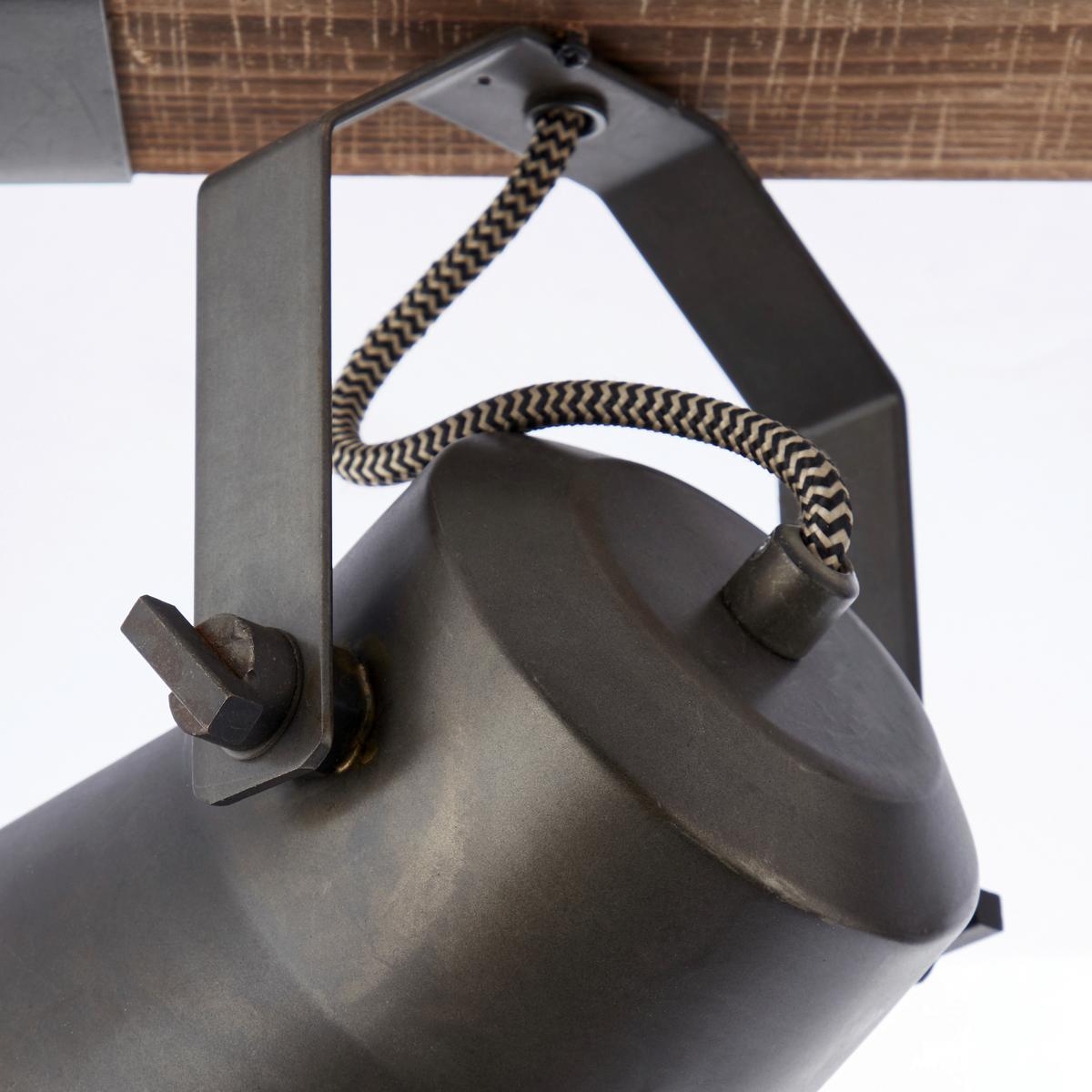 Strahler Plow 2-flammig Drehbar, Schwenkbar L: 40 Cm - Schwarz, Design, Holz/Metall (40/24cm) - Brilliant