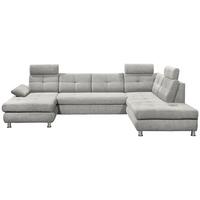 Wohnlandschaft mit Schlaffunktion Alba, Webstoff - Silberfarben, MODERN, Textil (177/349/233cm) - MID.YOU